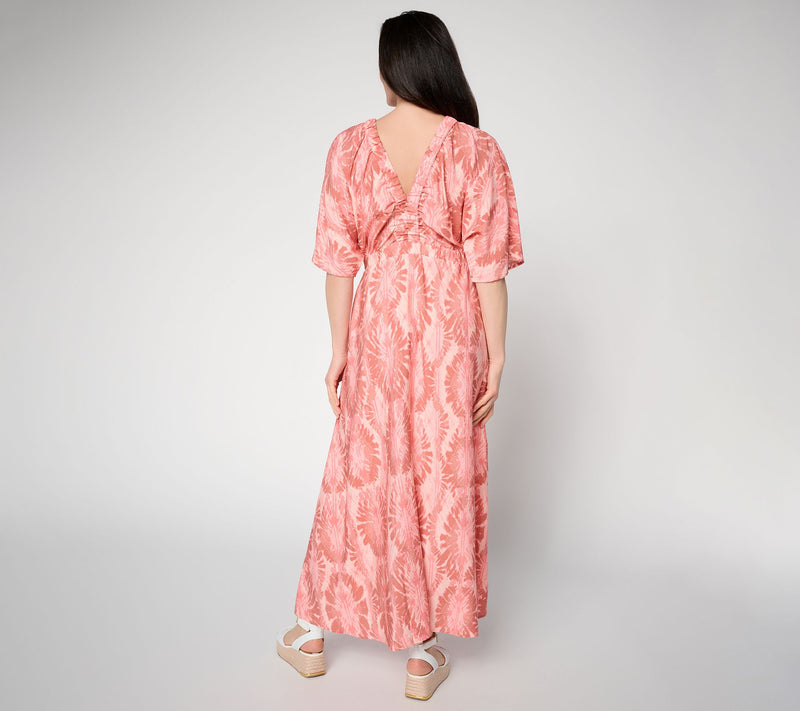 Peace Love World Petite Boheme Printed V-Neck Maxi Dress — View 10