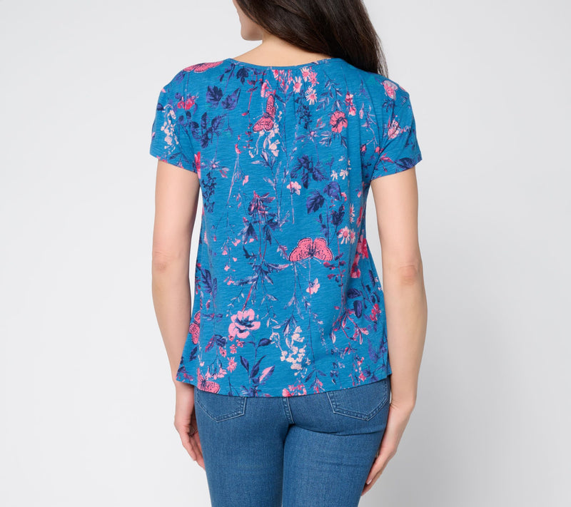 BEAUTIFUL by Lawrence Zarian Printed V-Neck Short Sleeve Top — View 11