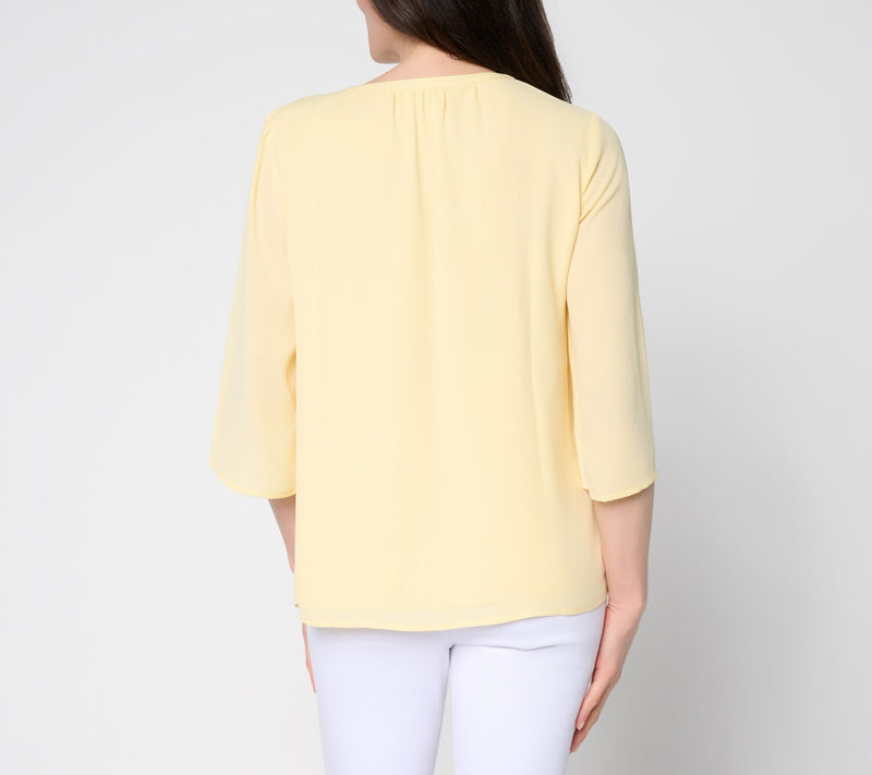 BEAUTIFUL by Lawrence Zarian Double GeorgetteBlouse with Embroidery — View 10