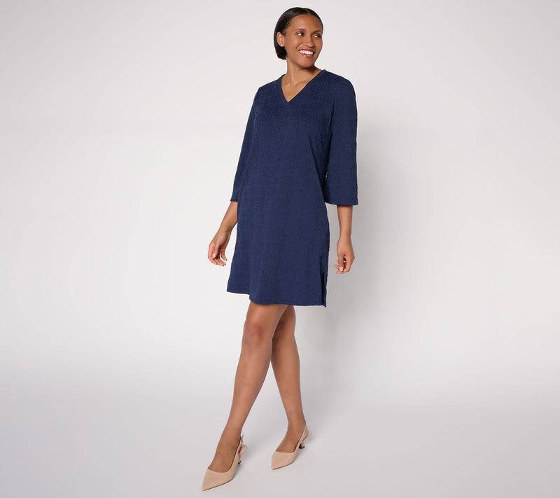 Susan Graver Soleil Shell Jacquard Dress — View 10