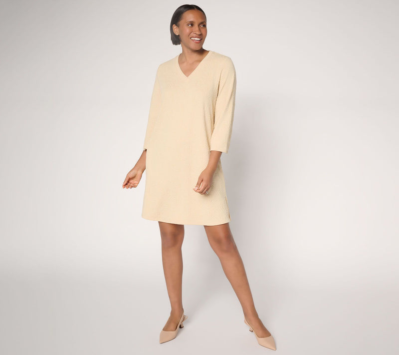 Susan Graver Soleil Shell Jacquard Dress — View 11