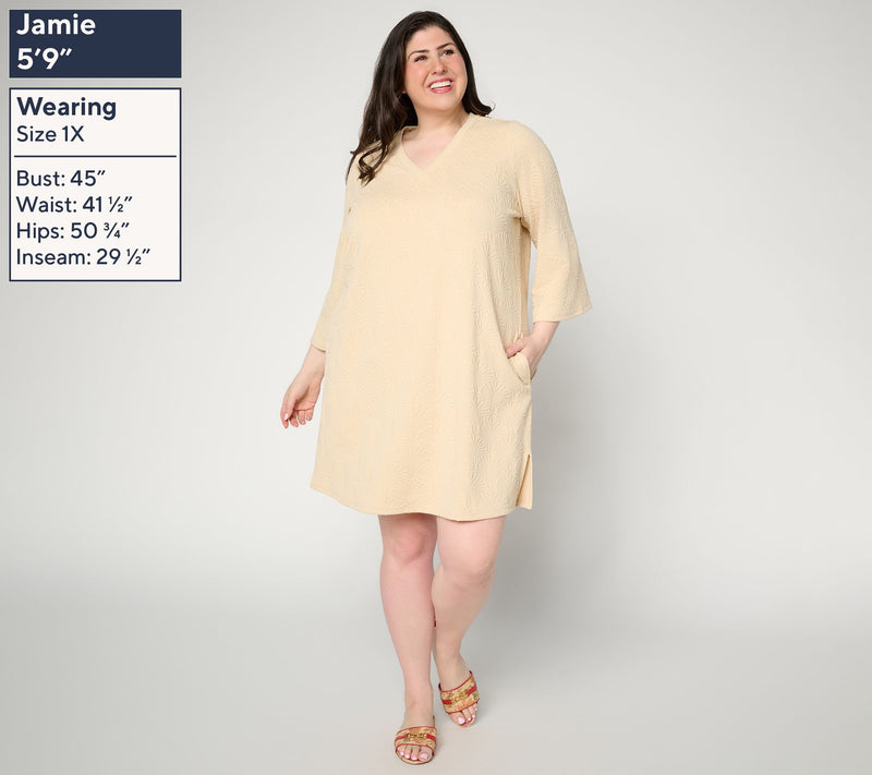 Susan Graver Soleil Shell Jacquard Dress — View 2