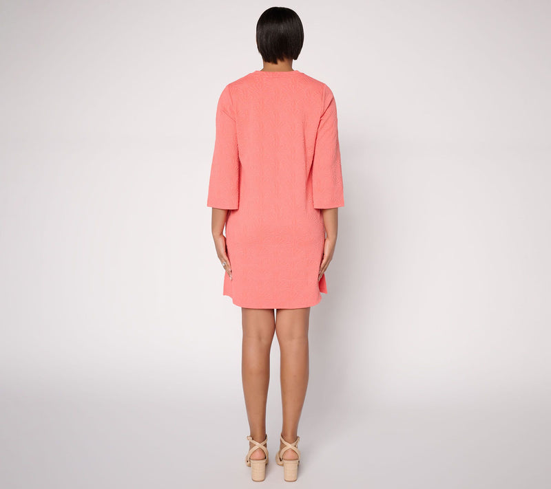 Susan Graver Soleil Shell Jacquard Dress — View 4