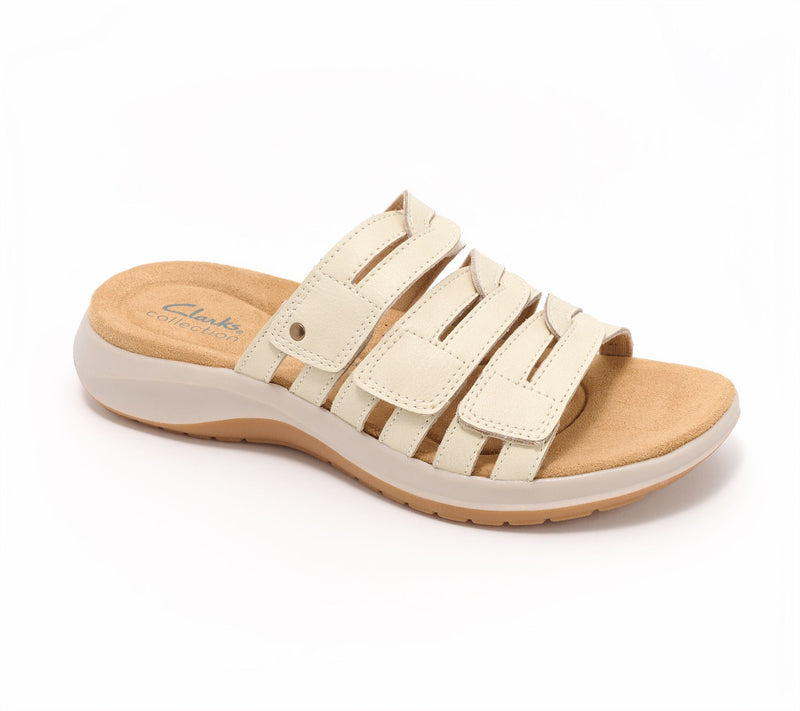 Clarks Collection Leather Slide Sandals-Maelynn Abby — View 3