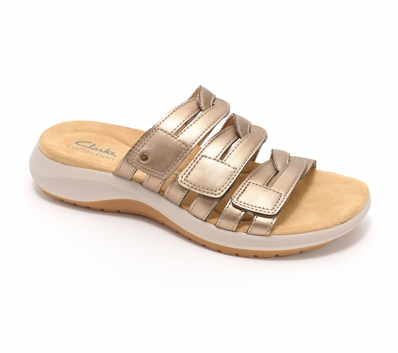Clarks Collection Leather Slide Sandals-Maelynn Abby — View 16