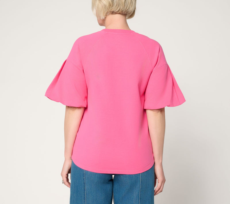 LOGO by Lori Goldstein Pleat Sleeve Sweatshirt — View 10