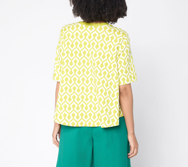 Carla Rockmore Collection 100% Cotton Crew Neck Swing Tee — View 4