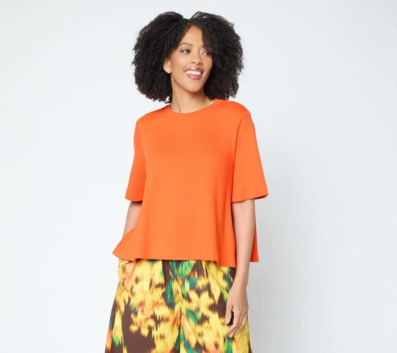 Carla Rockmore Collection 100% Cotton Crew Neck Swing Tee — View 16