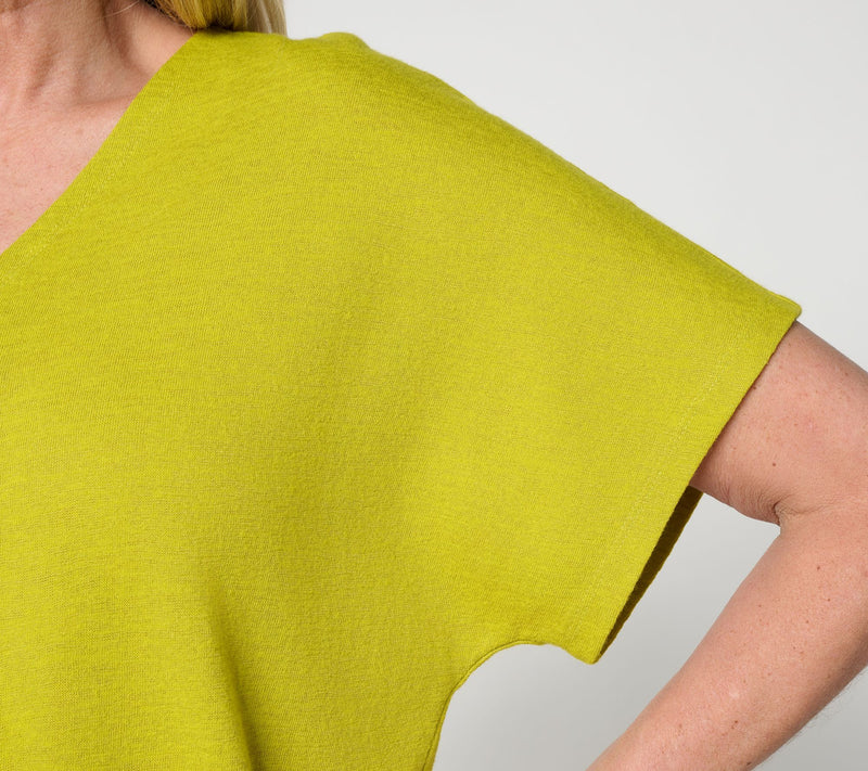 Carla Rockmore Collection V-Neck Dolman Sleeve Slub Knit Tee — View 5