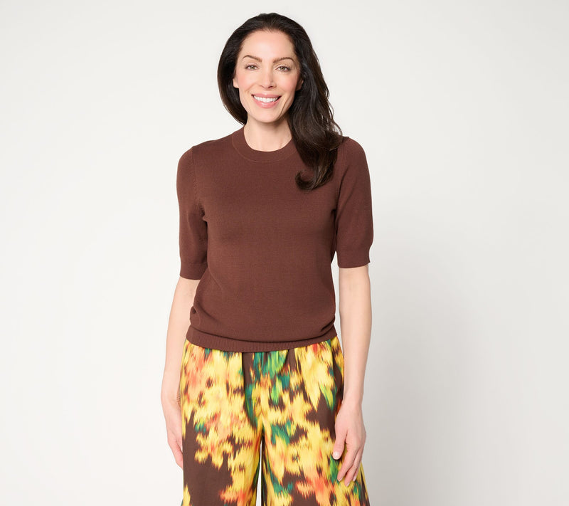 Carla Rockmore Collection All Season Yarn Elbow Sleeve Sweater — View 12