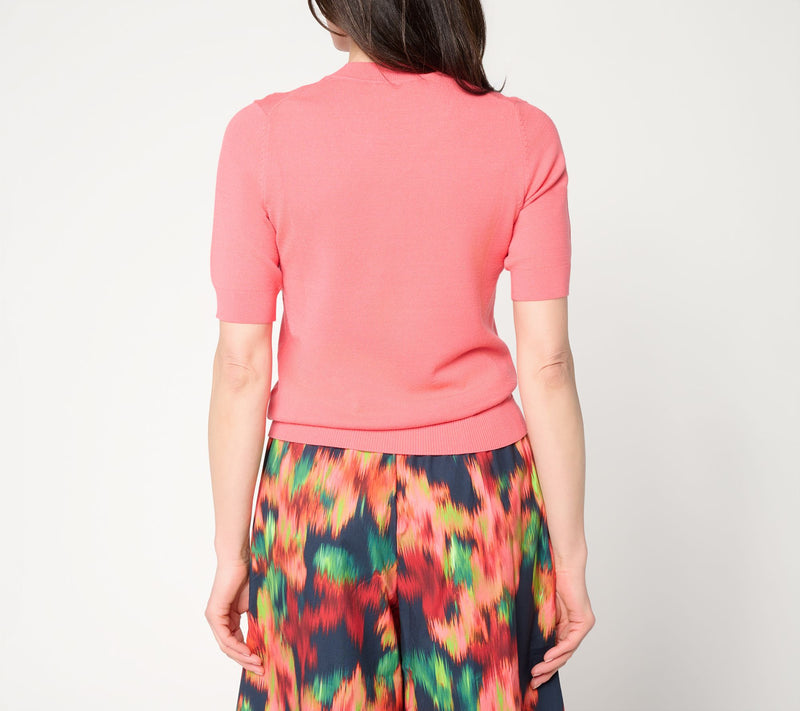 Carla Rockmore Collection All Season Yarn Elbow Sleeve Sweater — View 4