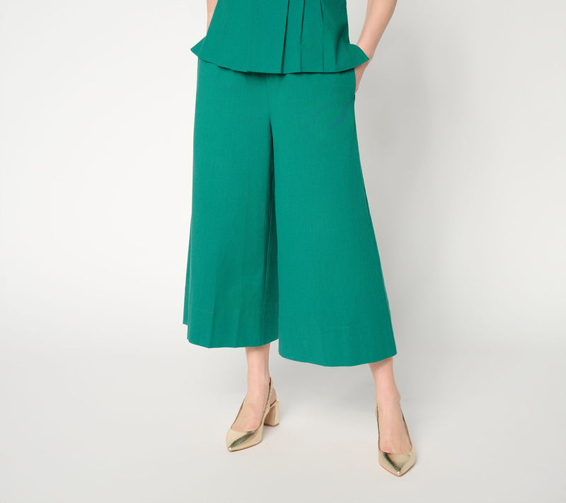 Carla Rockmore Collection Regular Pull-On Cotton Rich Wide Crop Pants — View 9