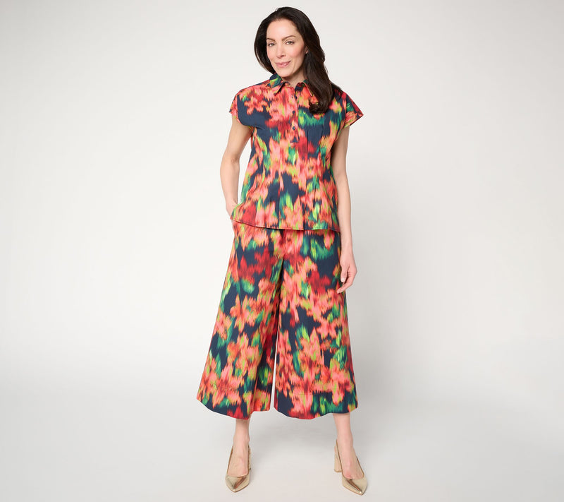 Carla Rockmore Collection Regular Pull-On Cotton Rich Wide Crop Pants — View 13