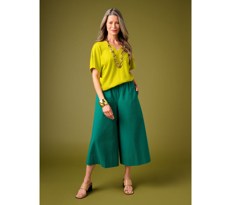 Carla Rockmore Collection Regular Pull-On Cotton Rich Wide Crop Pants — View 16