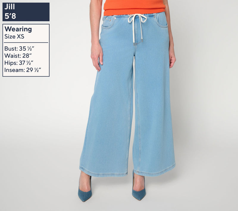 Carla Rockmore Collection RegularPull-On Knit Denim Straight Jeans — View 2