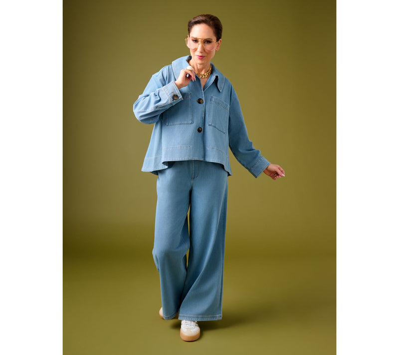 Carla Rockmore Collection RegularPull-On Knit Denim Straight Jeans — View 6