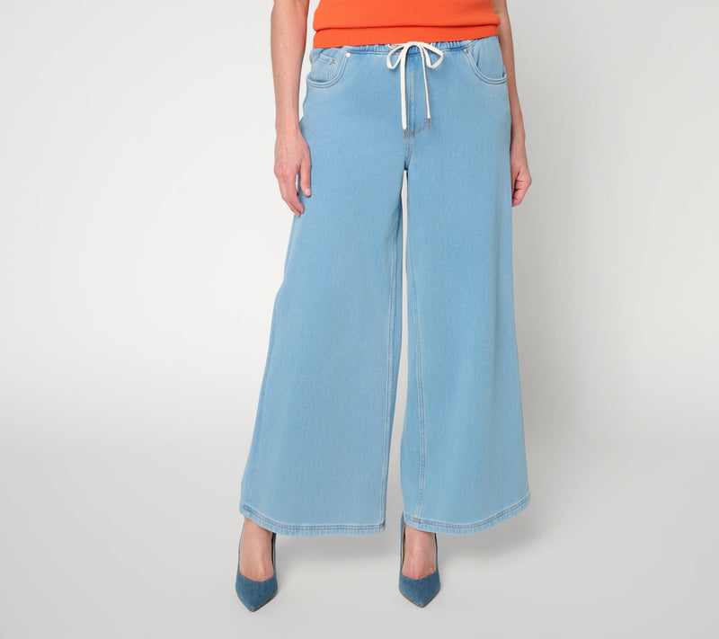 Carla Rockmore Collection RegularPull-On Knit Denim Straight Jeans — View 8