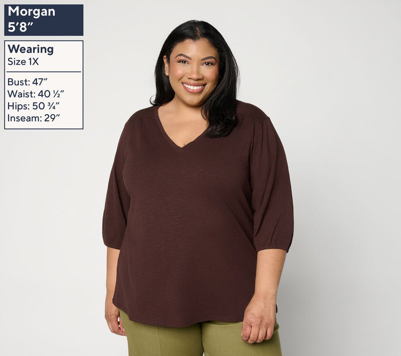 Ree by the Pioneer Woman Essentials Slub Knit V-Neck Top — View 2