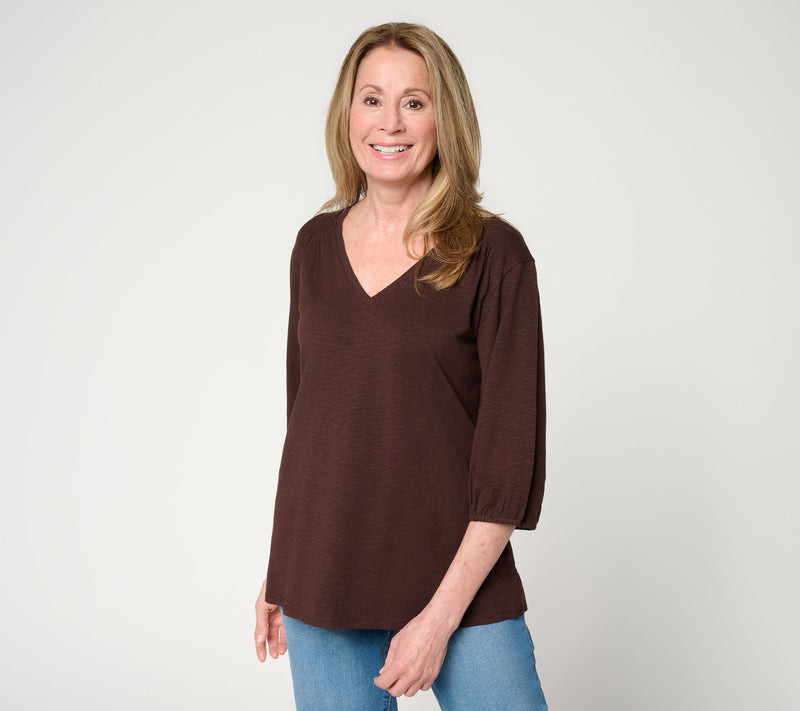 Ree by the Pioneer Woman Essentials Slub Knit V-Neck Top — View 10