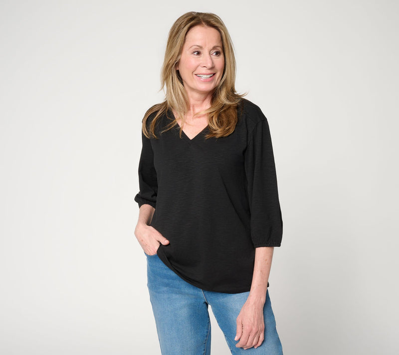 Ree by the Pioneer Woman Essentials Slub Knit V-Neck Top — View 11