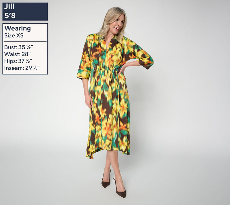 Carla Rockmore Collection Petite Jersey Cinched Waist Midi Dress — View 3