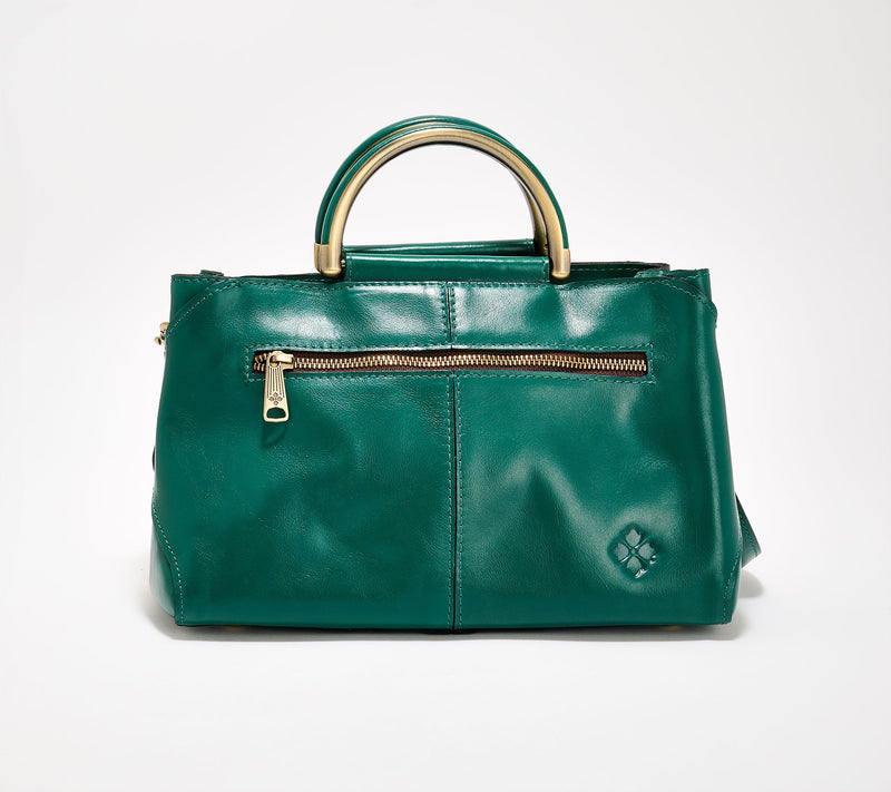 "As Is" Patricia Nash Novara Woven Leather Satchel — View 3