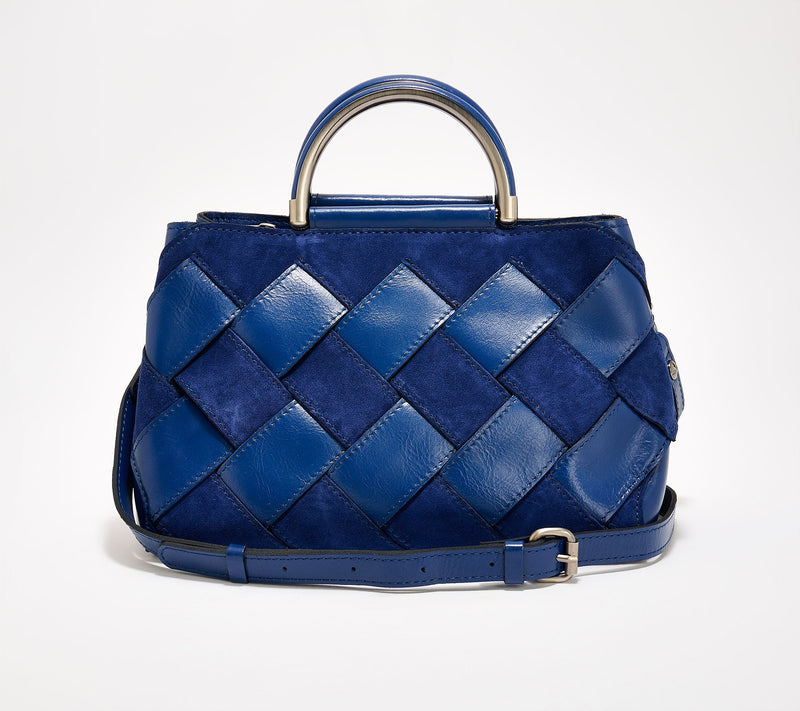 "As Is" Patricia Nash Novara Woven Leather Satchel — View 14
