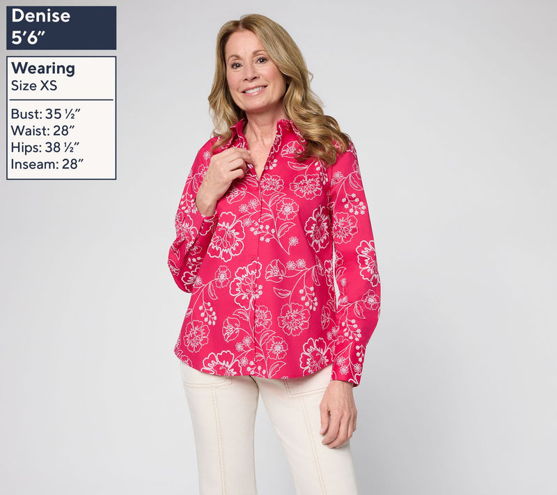 BEAUTIFUL by Lawrence Zarian Printed Button Front Poplin Shirt — View 3