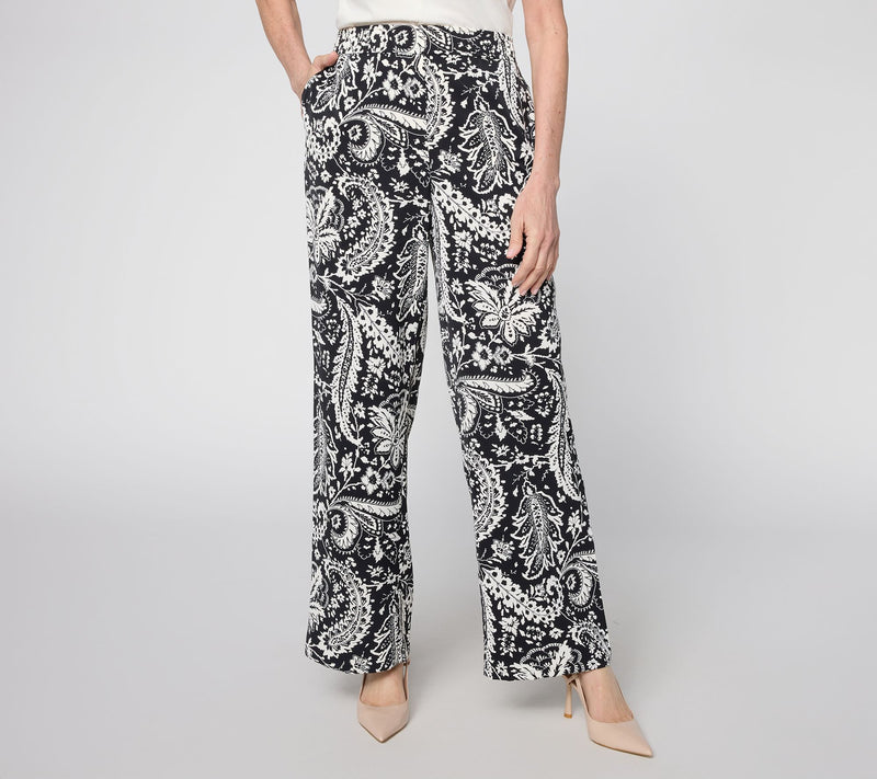 BEAUTIFUL by Lawrence Zarian Regular Printed Pull-On Wide Leg Pant — View 12