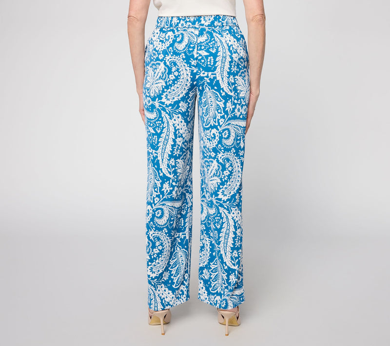 BEAUTIFUL by Lawrence Zarian Petite Printed Pull-On Wide Leg Pant — View 4