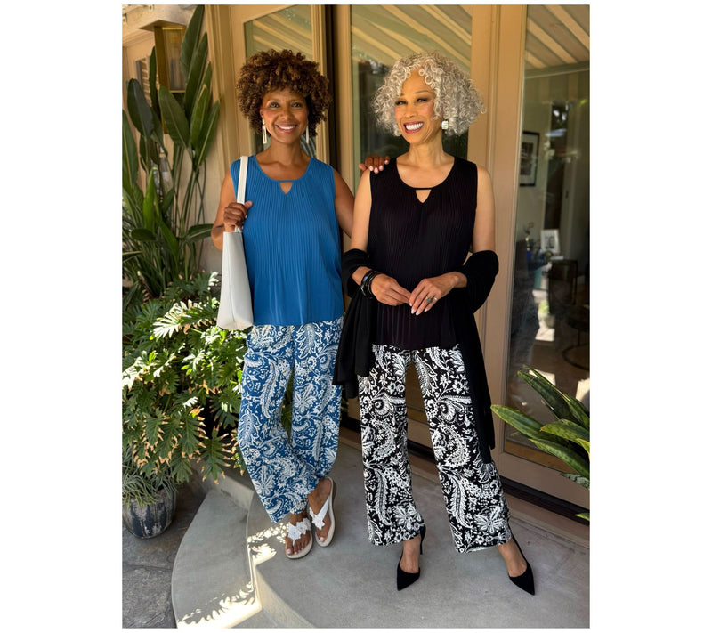 BEAUTIFUL by Lawrence Zarian Petite Printed Pull-On Wide Leg Pant — View 8