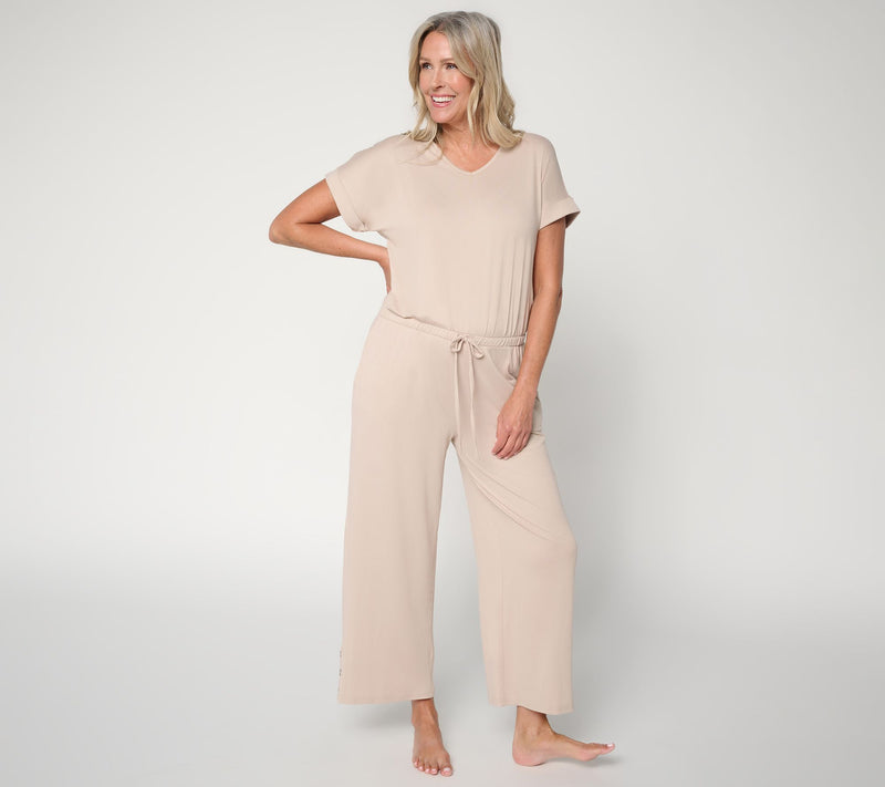 MUK LUKS Petite Dolman Sleeve Cropped Pant Jumpsuit — View 14