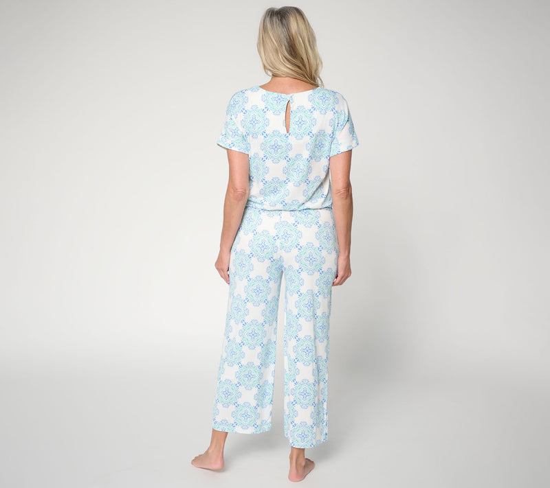 MUK LUKS Petite Dolman Sleeve Cropped Pant Jumpsuit — View 4