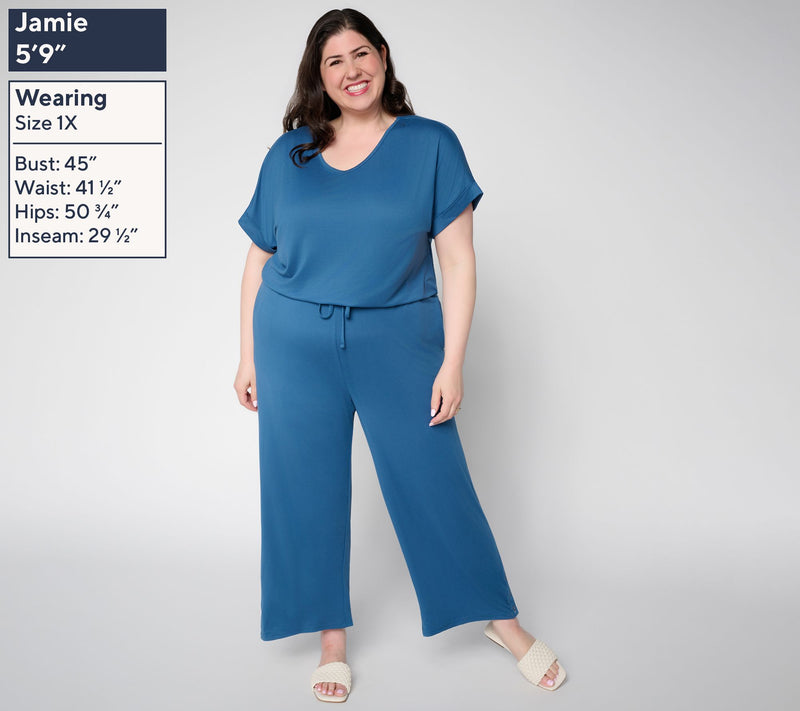 MUK LUKS Regular Dolman Sleeve Cropped Pant Jumpsuit — View 2