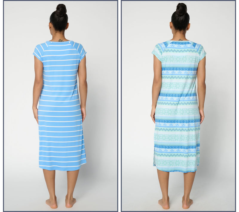 MUK LUKS Cloud Knit 2 Pack Short Sleeve Dresses — View 4