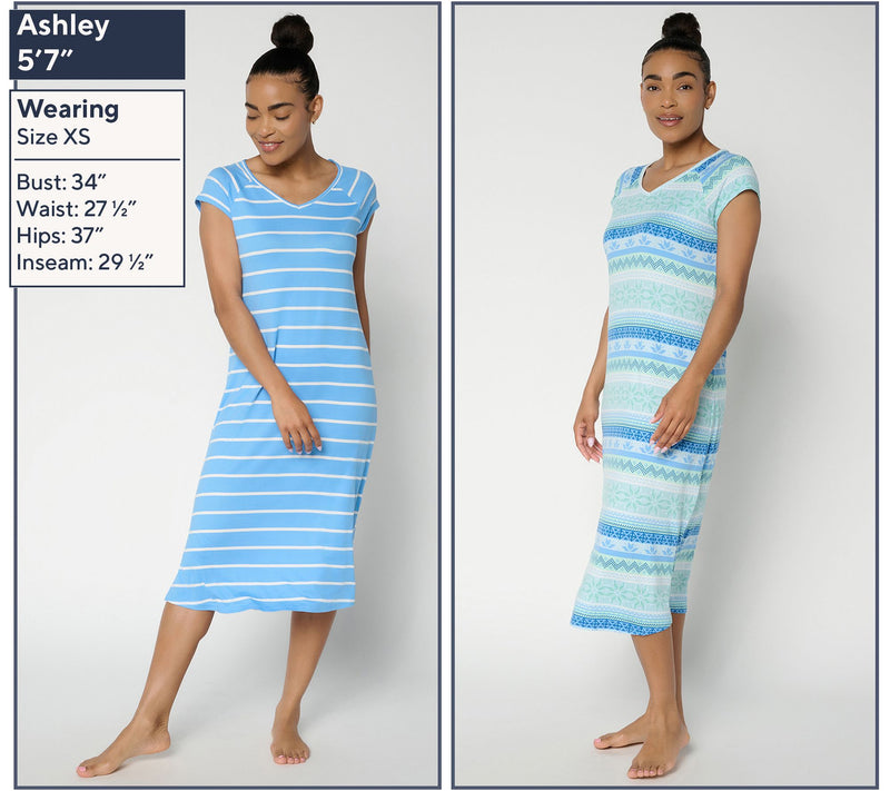 MUK LUKS Cloud Knit 2 Pack Short Sleeve Dresses — View 3