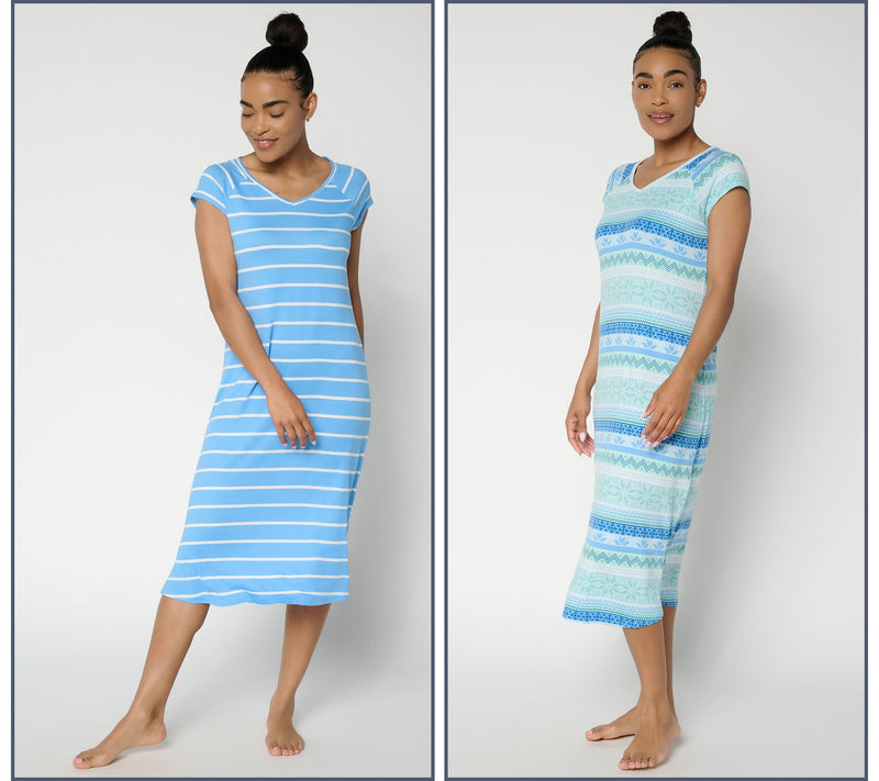 MUK LUKS Cloud Knit 2 Pack Short Sleeve Dresses — Main view
