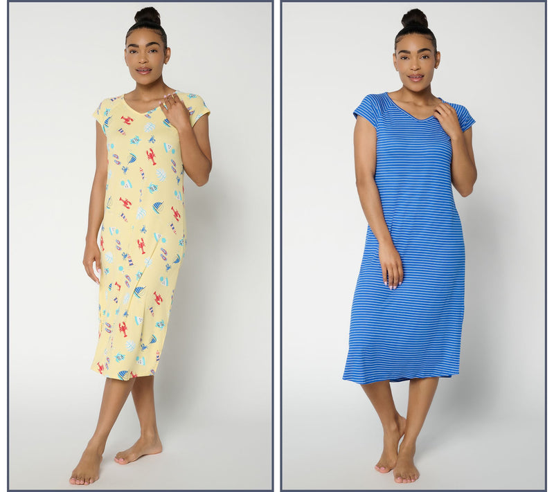 MUK LUKS Cloud Knit 2 Pack Short Sleeve Dresses — View 12
