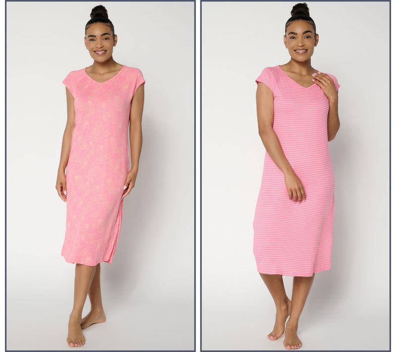MUK LUKS Cloud Knit 2 Pack Short Sleeve Dresses — View 13