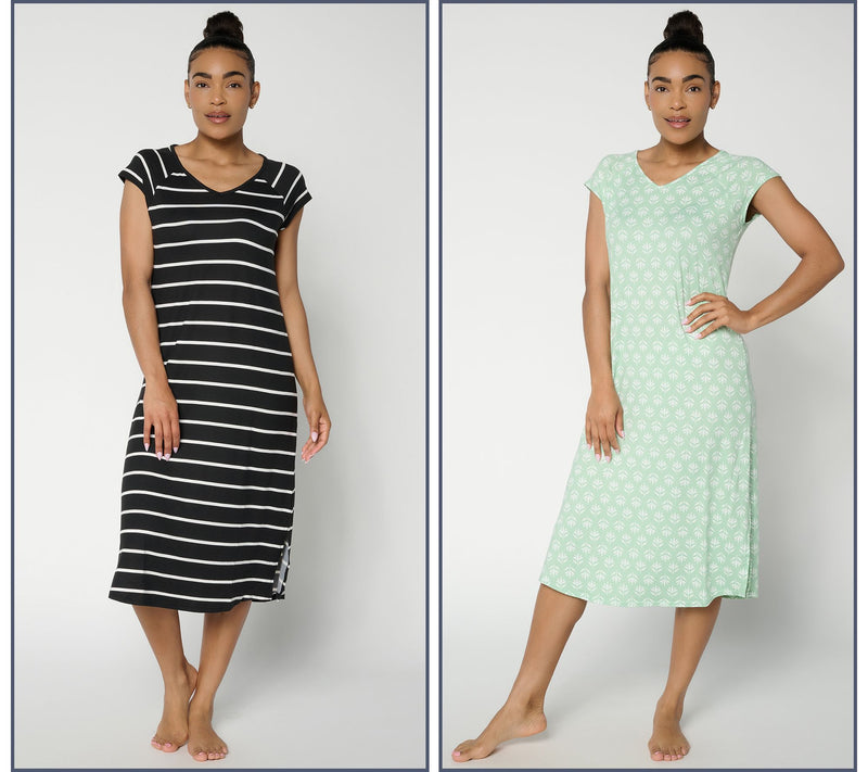 MUK LUKS Cloud Knit 2 Pack Short Sleeve Dresses — View 14