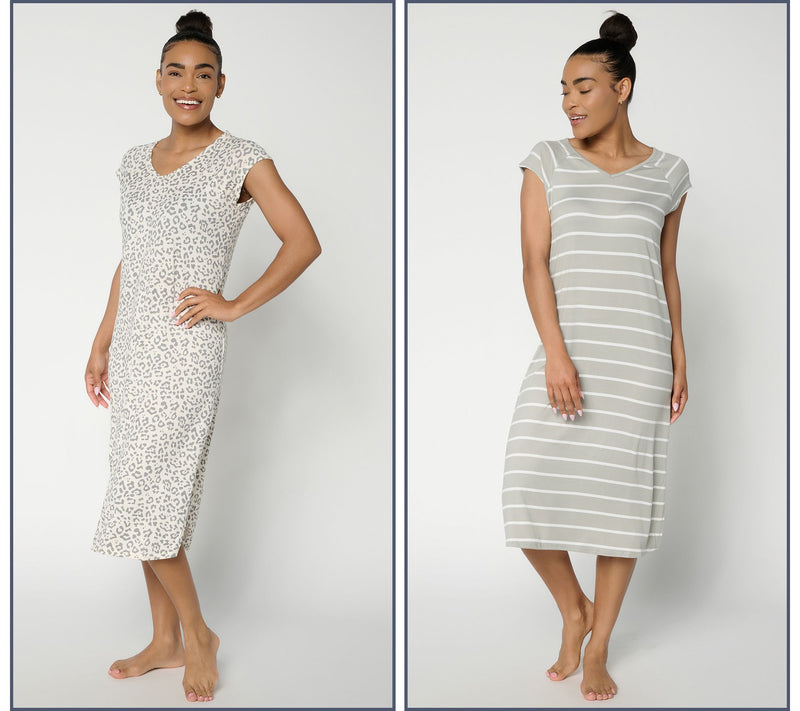 MUK LUKS Cloud Knit 2 Pack Short Sleeve Dresses — View 16