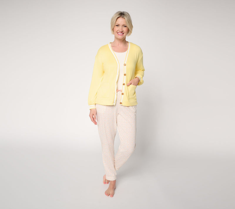 MUK LUKS Solid Butterknit Button Down Cardigan — View 12