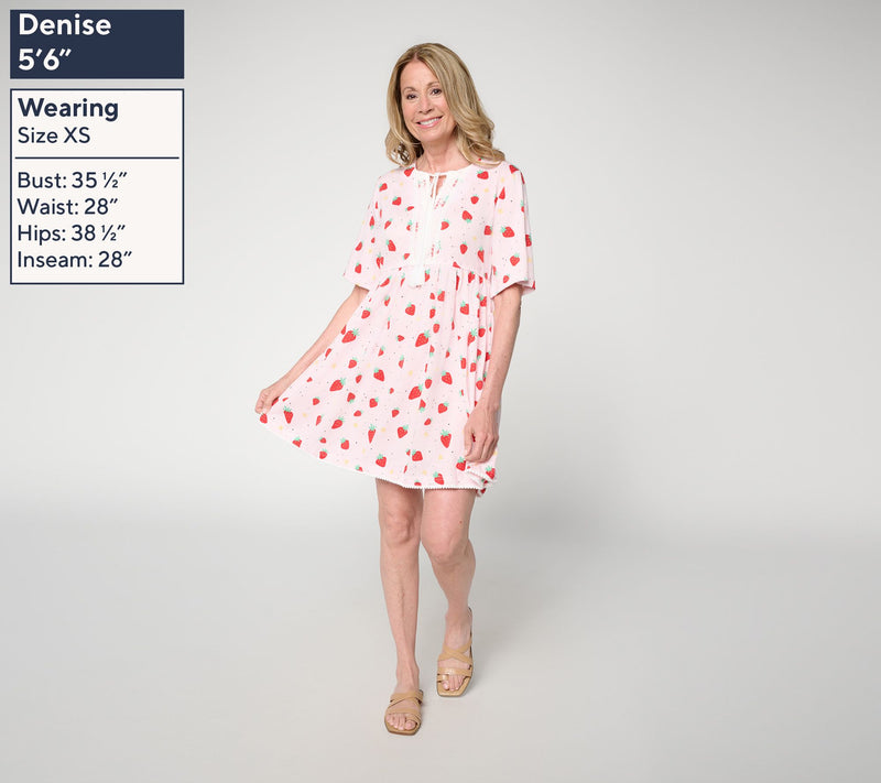 MUK LUKS Lace Detail Dress with Tassel Ties — View 3
