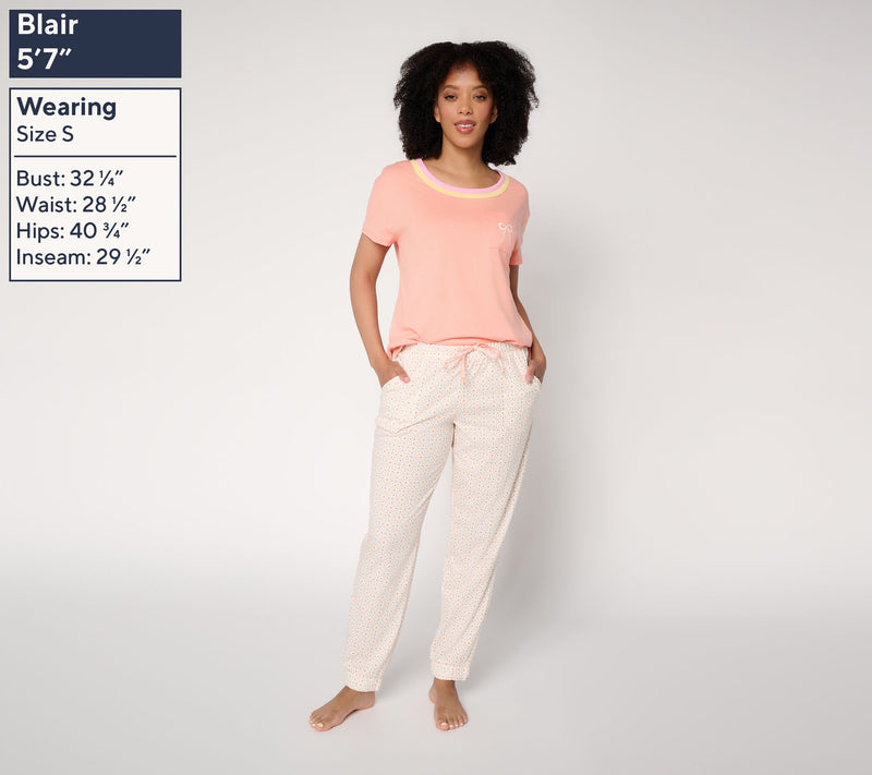 MUK LUKS Jersey Tee & Jogger Pajama Set — View 12