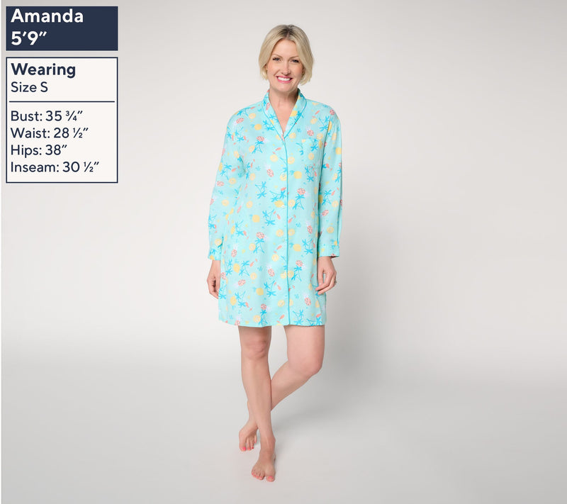 MUK LUKS Dreamweave Shawl Collar Button Up Sleepshirt — View 12