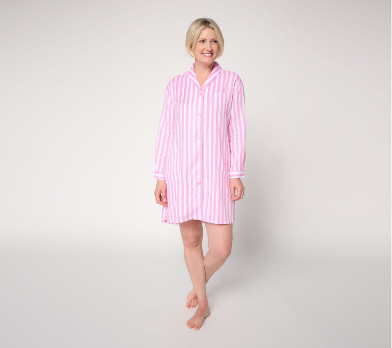 MUK LUKS Dreamweave Shawl Collar Button Up Sleepshirt — View 11