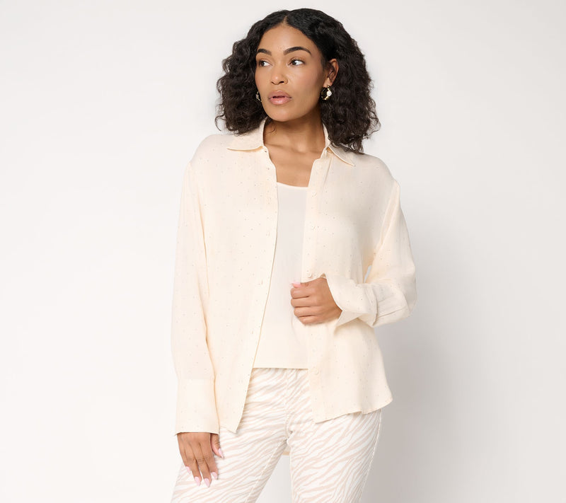 RM Studio x Rebecca Minkoff Sparkle Organza Shirt with Camisole — View 3