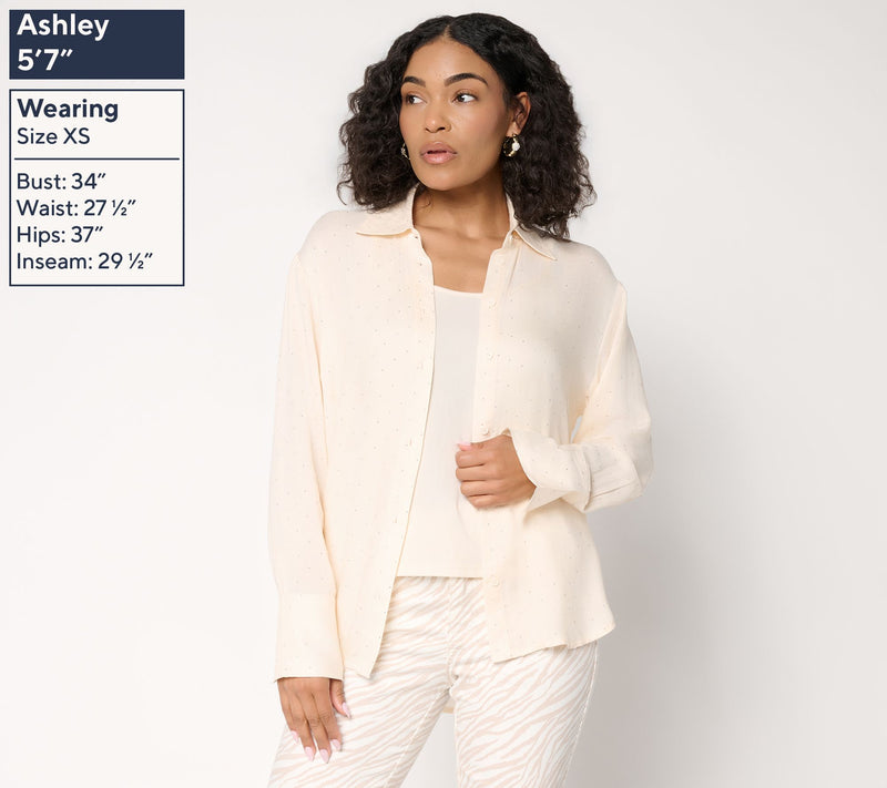 RM Studio x Rebecca Minkoff Sparkle Organza Shirt with Camisole — View 7