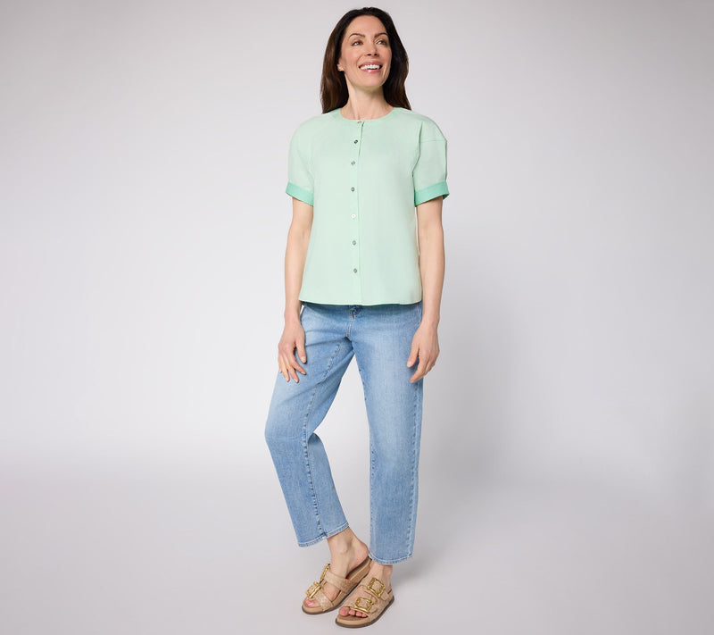 RM Studio x Rebecca Minkoff Stretch Poplin Sculpted Shirt — View 7
