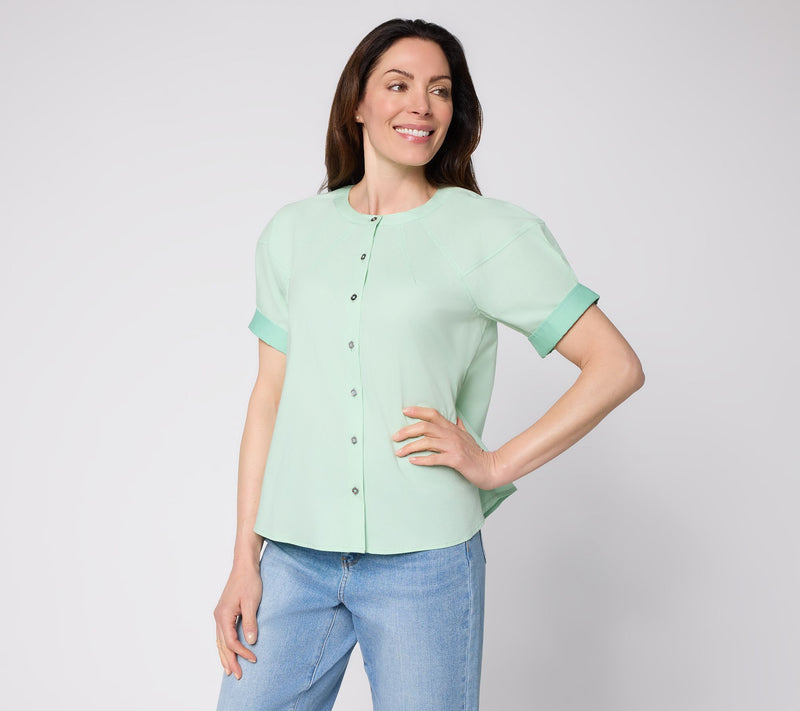 RM Studio x Rebecca Minkoff Stretch Poplin Sculpted Shirt — View 12